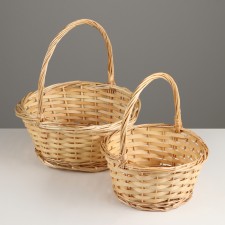 Set of wicker baskets, d29xh13.5/32cm, d23xh12/27cm, 2 pcs, willow