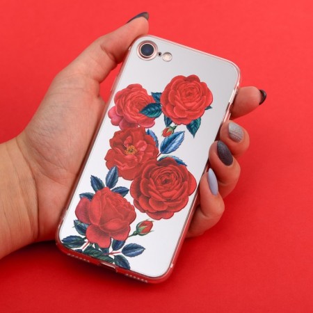 IPhone 7 phone case with a mirror effect "Rose", 6.5 × 14 cm
