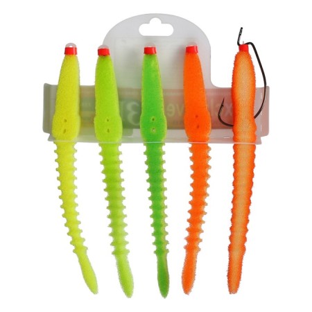 Benerations of foam 3D ex Worm FLUO 12 cm, under the offset hook No. 1/0, 2/0, 3/0/MIX, 5 pcs.-7