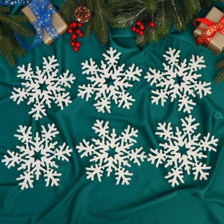 Christmas tree decoration "Snowflake" (set 6 pcs) D-20 cm, white