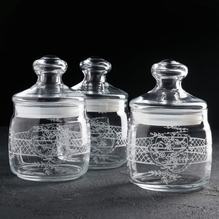 Assol cans set, 650 ml, with engraving, 3 pcs