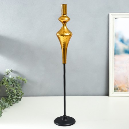 Summary Metal for 1 candle "Rafael" aged bronze 12x12x63.5 cm-1