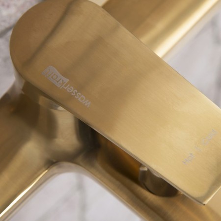 Wasserkraft ABENS 5501 bath mixer, single -leaf, watering can, pour 170mm, matte gold 75777-3
