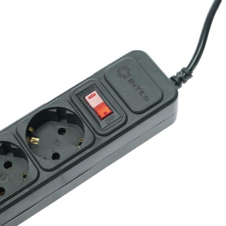 Network filter 5Bits SP6B-118 6S, 6 outlets, 1.8 m, 10 A, 3x0.75 mm2, s/k, with off., Black-1