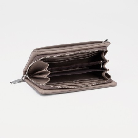 Women's wallet on lightning, with a pen, beige color-3