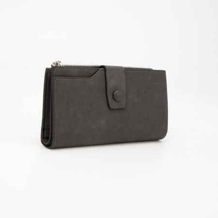 Women's wallet on the button, black color