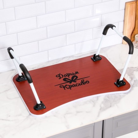 Table - breakfast tray, for a laptop, folding, white, 60x40 cm-9