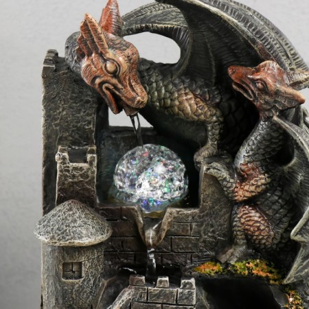 The desktop fountain from the network, backlight "Dragons on the tower" 20x18x35 cm-4