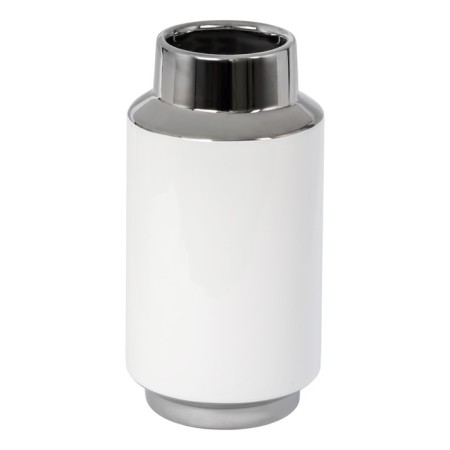Decorative vase "Contrast", 10 × 10 × 20 cm, white color with silver-3