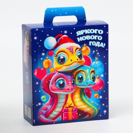 New Year. Gift box New Year's present "disco" with animation 15.5 x 7 x 19 cm.-1