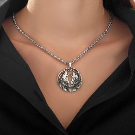 Obel-cooler "wolves" howl on the moon, the color of the black silver, 59cm-3