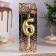 Candle in the Cake "European", number "6", 6 cm, gold