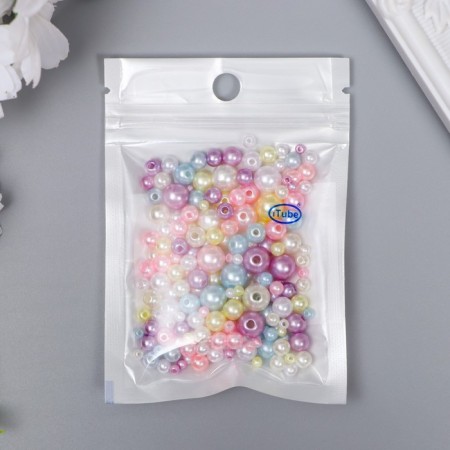 Beads for creativity plastic "Round. Assorted Makarun" d = 3-8 mm, set 10 grams-2