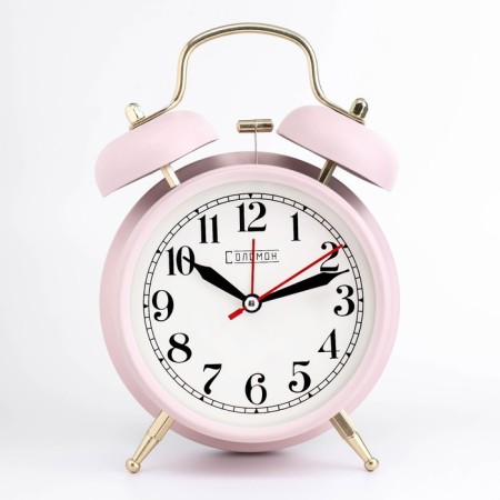 Pennant alarm clock, discrete move, D-9 cm, 17 x 11 cm, pink-2
