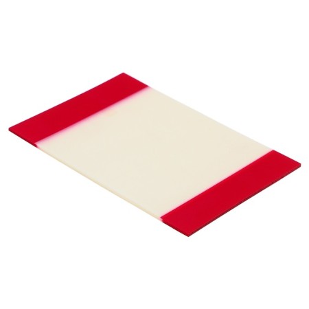Block with a sticky edge, 82 mm x 52 mm, 20 sheets, transparent plastic with burgundy inserts-1