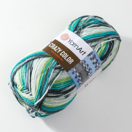 Yarn "Crazy Color" 25% wool, 75% acrylic 260m/100g (166 print)-1