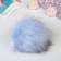Pompon artificial fur "blue" with black tips d = 13 cm