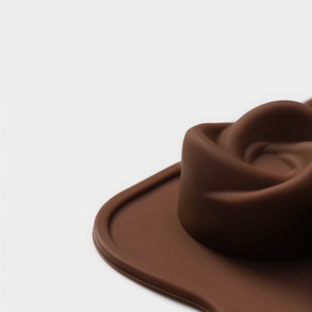 Form for sweets and chocolate of the “curl”, silicone, 21.5 × 11.5 cm, 15 cells (d = 2.8 cm), brown color-3