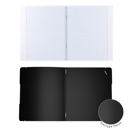 Notebook A5+, 48 sheets in the Erichkrause "Folderbook", a replaceable plastic cover, an offset unit, black-4