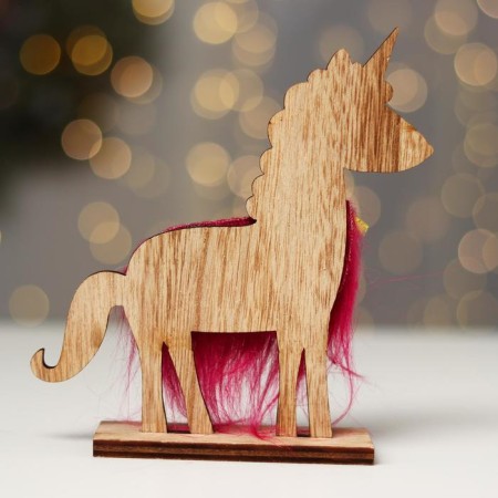 New Year's decor "Unicorn with a bell" 14 × 4 × 16 cm, fuchsia-2