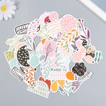 Stickers for creativity "Forest Beasts" set of 50 pcs 7x4 cm