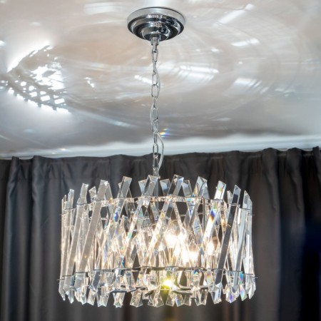 Suspended Citilux “Ingvar” CL334261, 47.5x47.5x110 cm, 6x60W, e14, gray color.-7