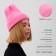 Women's hat minku with lapel, size 54-56, pink color