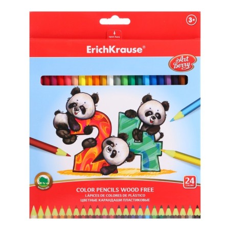 Pencils 24 Colors Erichkrause ArtBerry premium, plastic, hexagonal, 2.6 mm griffle, cardboard packaging, euro -handle-5