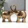 Souvenir Polystone "Two African Elephants" Bronze (set 2 pcs) 10.5x15x3.5 cm