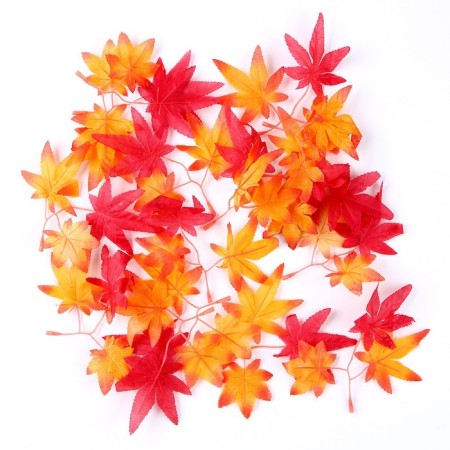 Decor "Autumn twig with leaves" set of 15 pcs., Size 1 pc. - 13.5 × 13 × 0.2 cm-3