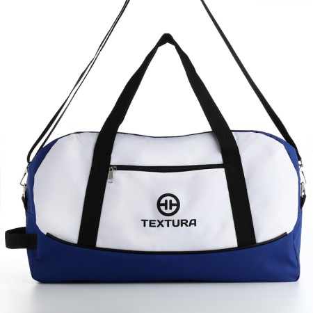 Sports bag, textura, average size, blue/white color-5