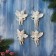 Christmas tree decoration "Angels overflow" (set 4 pcs) 8x6.5 cm, white mother of pearl