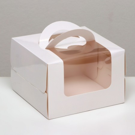 Bearbox under the bento-port with a window, white, 15.5 x 15.5 x 10 cm