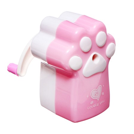 Mechanical sharpener with container, pink paw