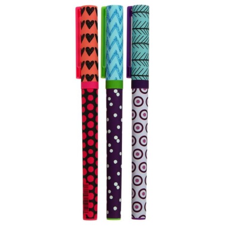 Ballpoint pen Berlingo Funline XL. Arcade XS, 0.7 mm, rubber emphasis, drawing on the case, blue, mix-1