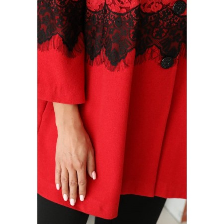Female coat, size 48, red color-4