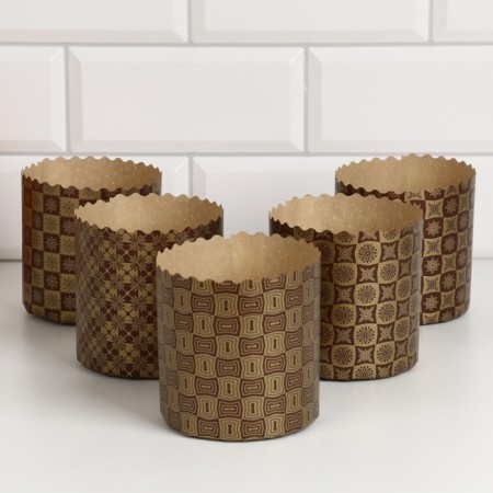 Paper form for cake, muffins and kulich "New Standard" 90x90 mm, mix (packing 2000 pcs) 1026-2