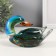 Souvenir glass "Duck-Mandarin" Green 8x15.5x9.5 cm
