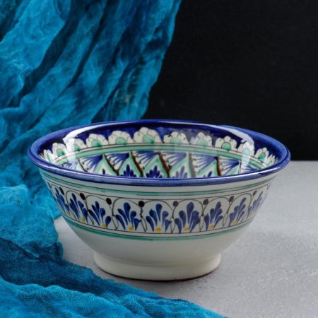 Rishtan ceramics "Patterns", 18 cm, big, mix-9