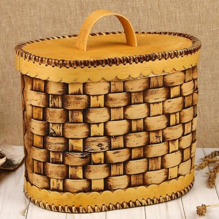Khlobitsa wicker, oval, 27x18x22 cm, birch bark