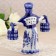 Set for spices "Lady with a rocker", 5 × 13 × 20 cm, gzhel