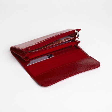 Women's wallet on magnets, red color-3