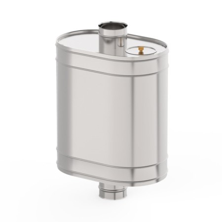 A tank on a pipe for a stove 50 l, d 115 mm, stainless steel 0.5 mm (fitting 3/4 ")