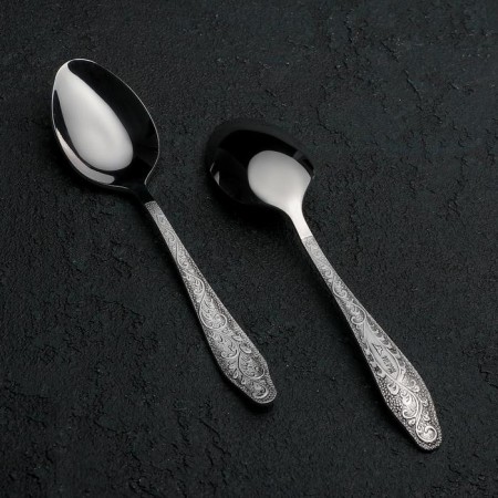 Teaspoon "Oak", thickness 2 mm, silver color
