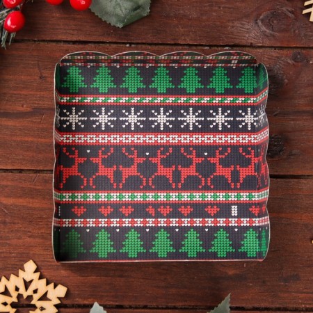 Bearbox, confectionery packaging, "Christmas tree decorations", 12 x 12 x 3 cm, New Year-7
