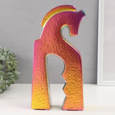 Souvenir Ceramics "True Horse" Green Chameleon 4.8x14.5x29 cm-3