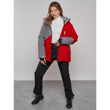Ski jacket women's winter, size 56, red color-17