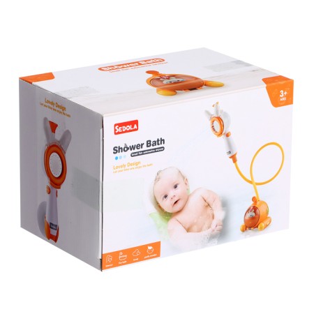 Children's shower for the bath "Submarine", with a brush for washing the head, works from batteries-16