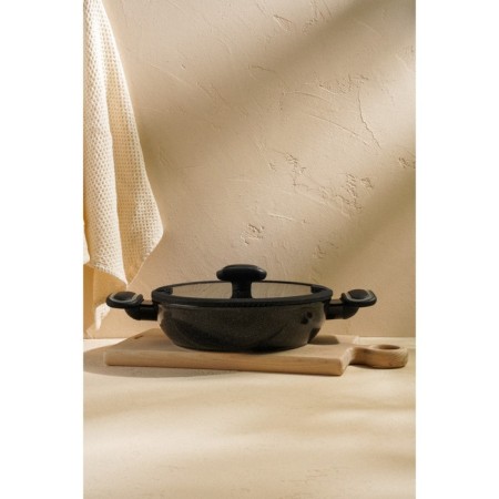 Poster - aluminum fried, d = 24 cm, h = 6.5 cm, anti -stick coating, induction, black color-7