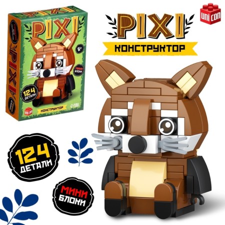 Designer "Pixi. Raccoon ", mini blocks, 124 details
